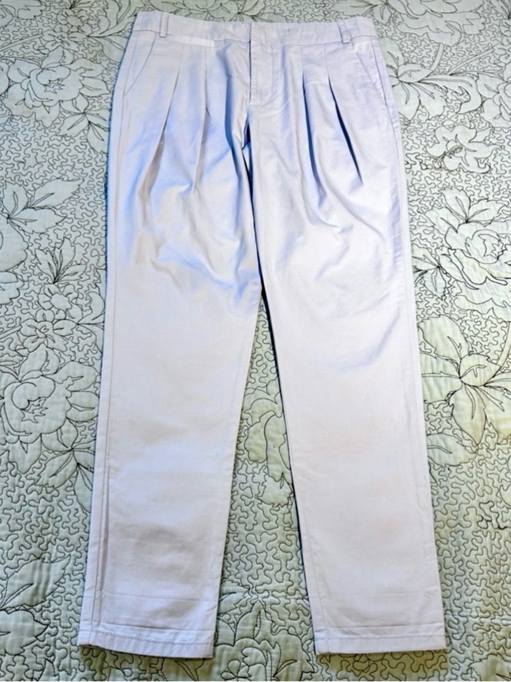 ZARA Basic Pleated High Waist Lavender Crop Ankle Trousers Size S💛 - Picture 2 of 9